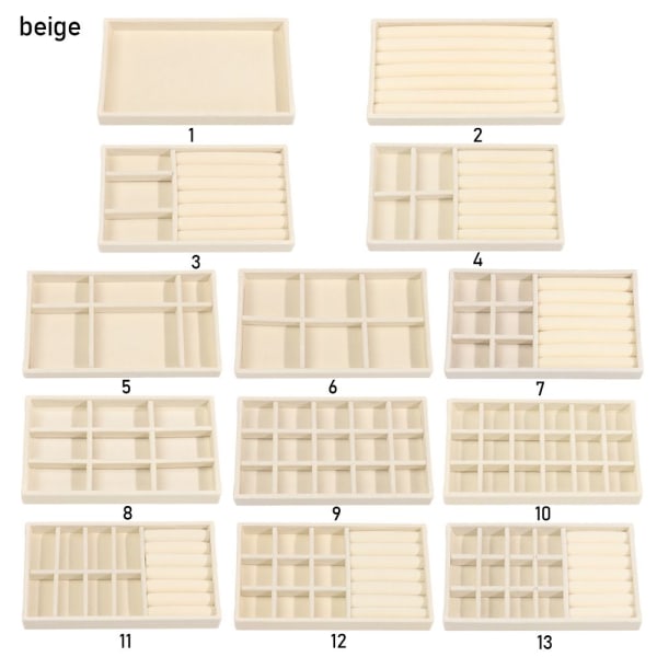 Roterande smyckeskrin Örhängehållare BEIGE 10 beige 10