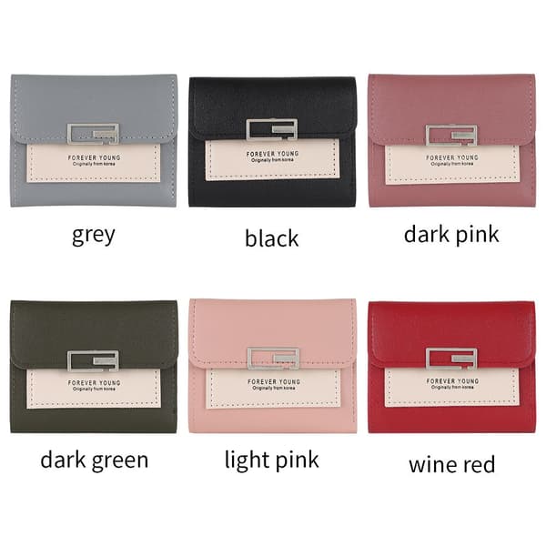 Kort plånboksväska MÖRKROSA dark pink