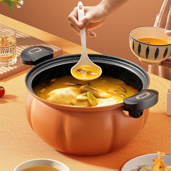 8L Pumpkin Micro Pressure Pot Non Stick Pan VIHREÄ green