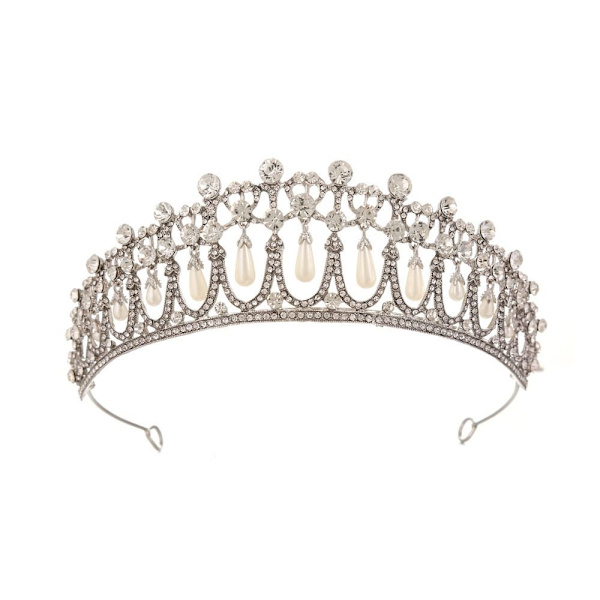 Pearl Bridal Tiaras Rhinestone Crown Bride Pannband