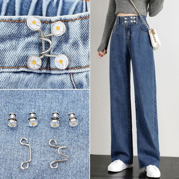 Neglefri taljespænde Aftagelig justeringsknap til jeans 27mm