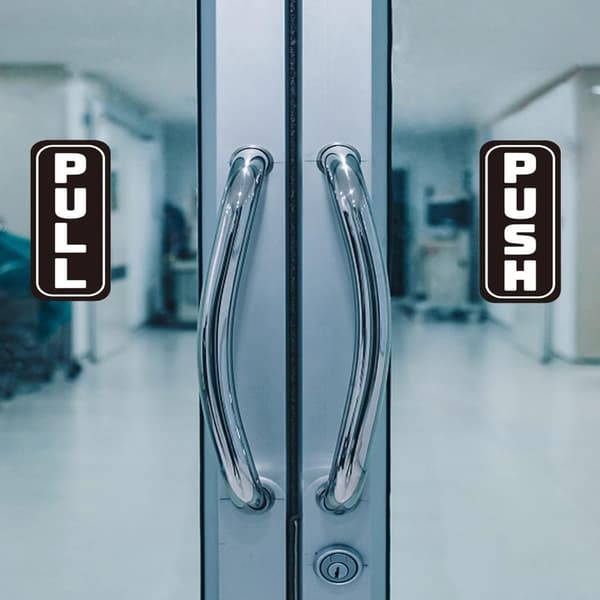 Push Pull-dekaler för dörrar, svart