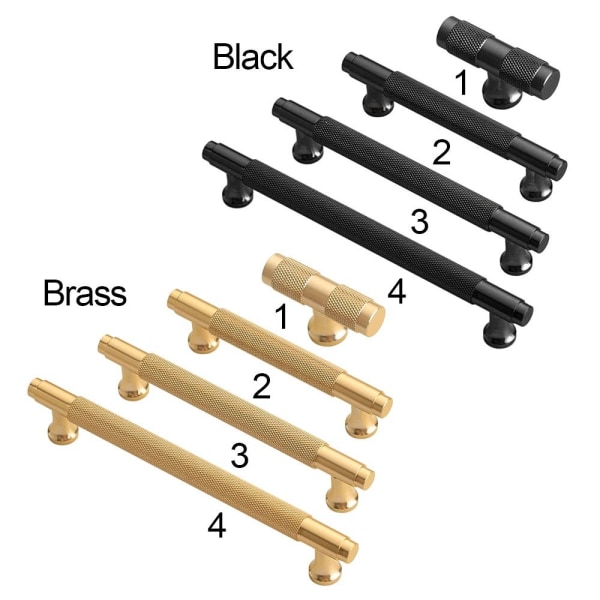 Køkkenskabsknopper Møbelbeslag MESSING 4 4 Brass 4-4