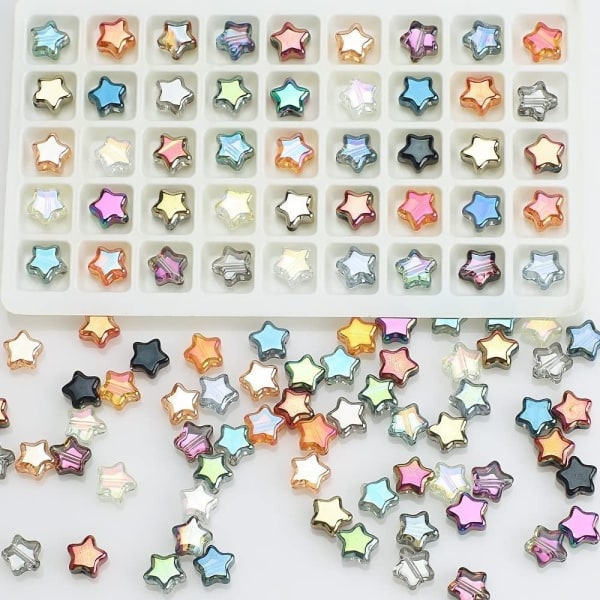 200st Spacer Beads Glaspärla Stjärnform