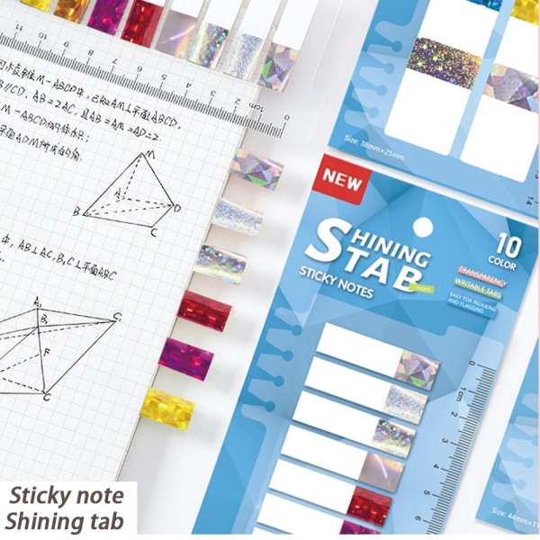 3 stk Laser Sticky Notes Memo Pad Tabs A A A