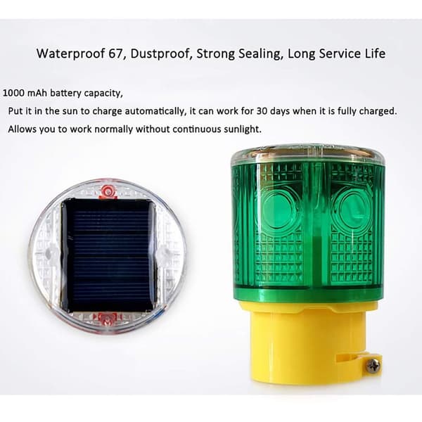 Solar Strobe Advarselslys Blinkende Lampe Super Bright LED