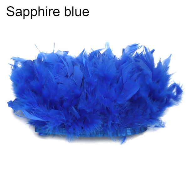 Kalkun Fjer Trim Plumes Bånd Selvage SAPPIR BLÅ sapphire blue