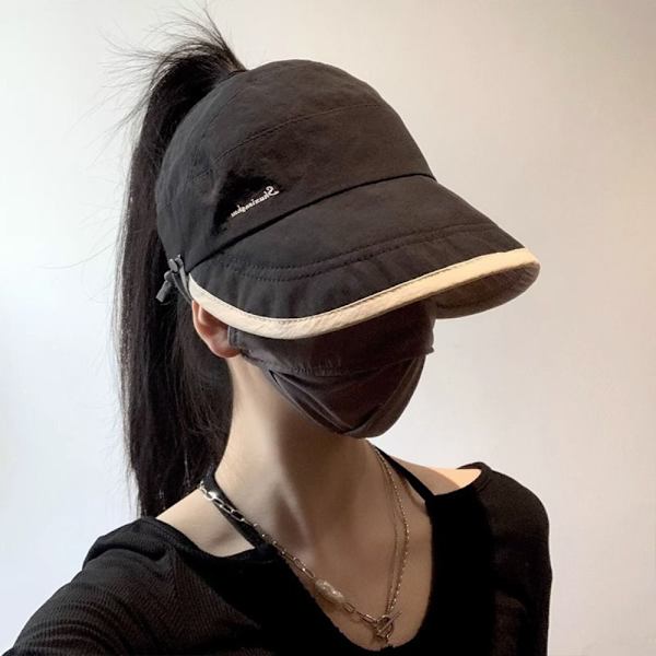 Sunblock Hat No Top Sun Hat SORT black