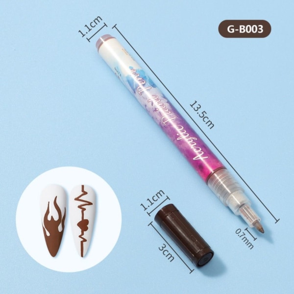 Ultra Thin Curve Manikyr Marker 3D Nail Art-penner G-B003 G-B003 G-B003