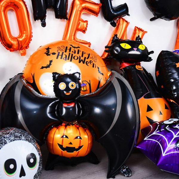 5 st/ set Halloween dekoration ballong fladdermus spindelpumpa