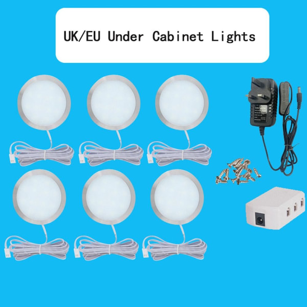 Underskabslys LED Puck Lys EU-3STK-VARMT LYS EU-3PCS-Warm Light