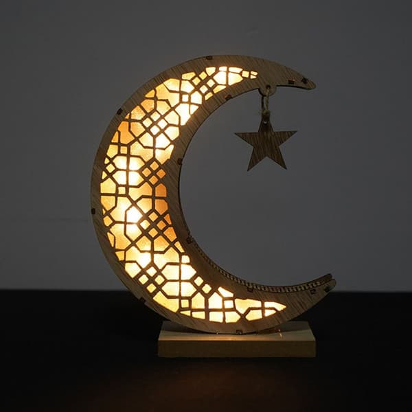 EID Mubarak Lys Måneform Nattlys A A