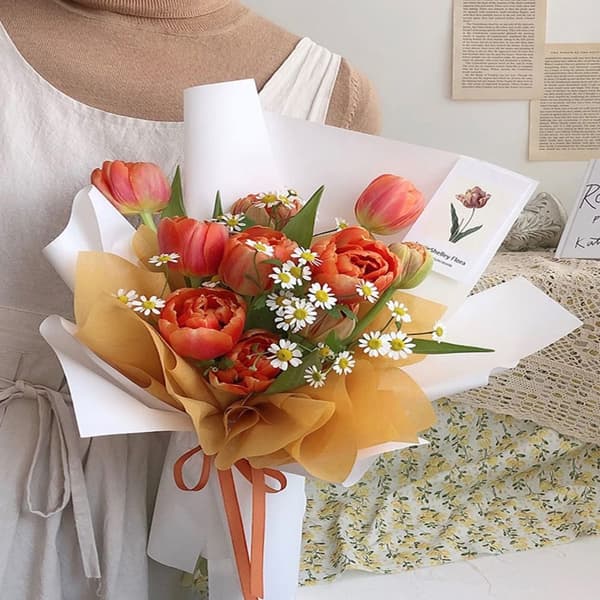 40 ark bomulls omslagspapper blomsterpapper koreansk present blomster