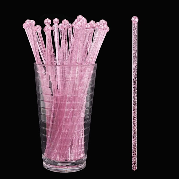 30 Stk/Sæt Drikkerørere Rørepinde PINK Pink