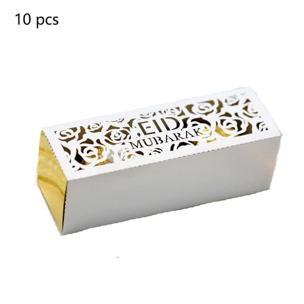 10 st Eid Mubarak Godisaskar Ramadan Godispåse VIT