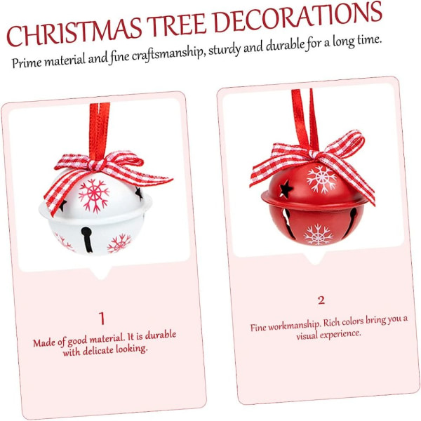 5ST Julgransklocka Xmas Dekorationer VIT VIT white