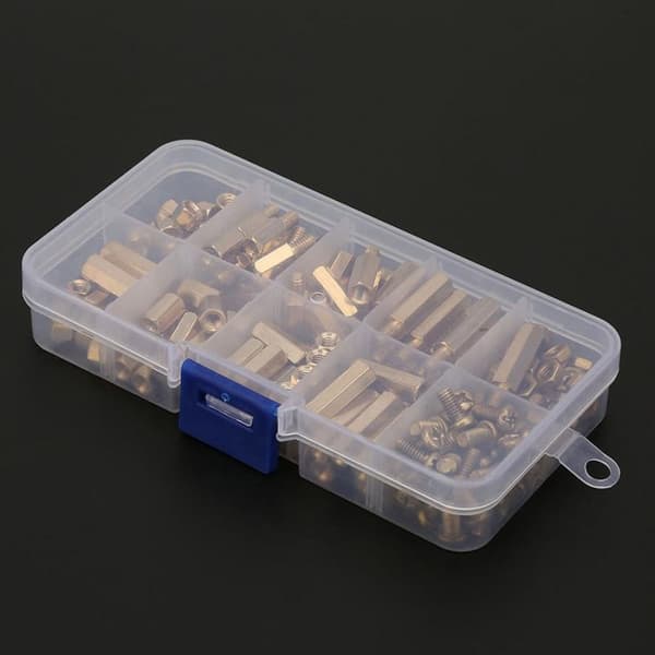 180 st Hex Mässing Spacer Sortiment Kit Standoff skruvmutter