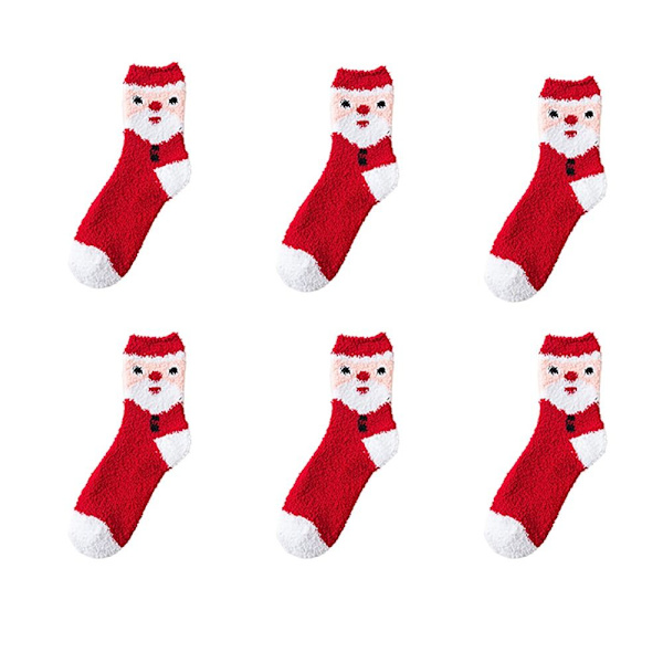 6 par julebomuldsstrømper julemandsstrømper E E E