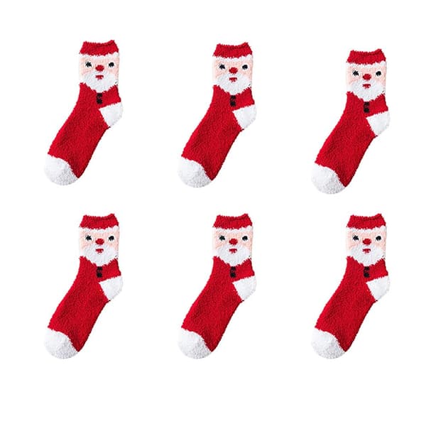 6 par julebomullssokker nissestrømper D D D