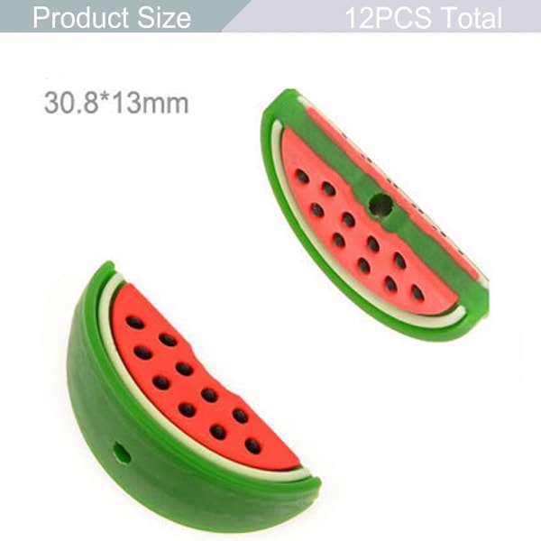 12 delar söta vattenmelon silikonpärlor Fruit Spacer Beads