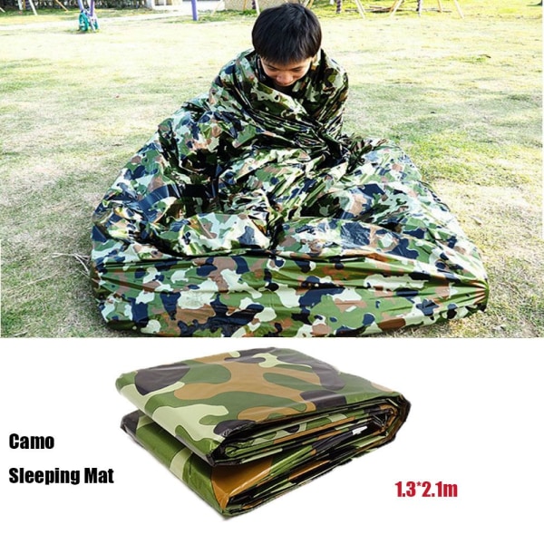 Sovsäck Utomhus Nödtäcke Thermal Håll dig varm CAMO Camo 1.3X2.1m-Sleeing Mat