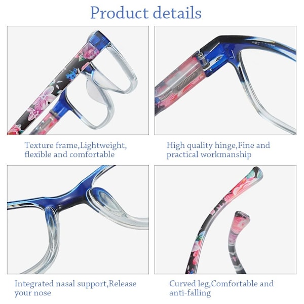 Läsglasögon Blommiga glasögon BLUE STRENGTH 250 Blue Strength 250