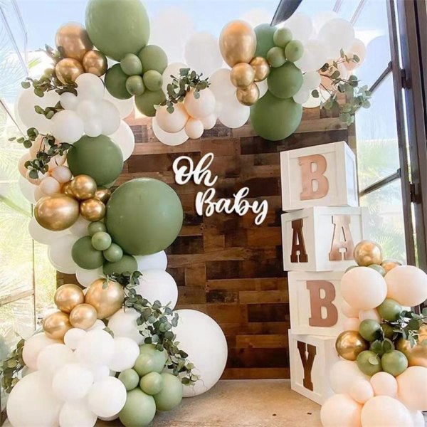 Ballongbuesett Sage Green Balloons Garland Kit STIL 4 STIL 4