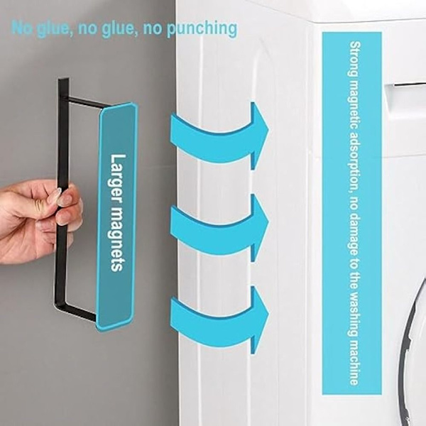 Magnetisk håndklædeholder Badeværelsesbøjler Organizer S S