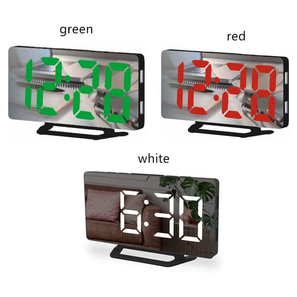 Digital väckarklocka Spegelklocka GRÖN green