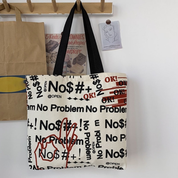 Damväska med stor kapacitet Söt tygväska i canvas B B B