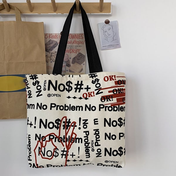 Kvinders taske med stor kapacitet Cute Style Canvas Tote Bag C C C