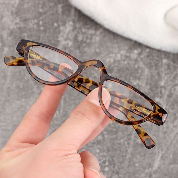 +0~+3.5 Cat Eye Läsglasögon HD Gradient Presbyopic leopard Strength +1.00-Strength +1.00
