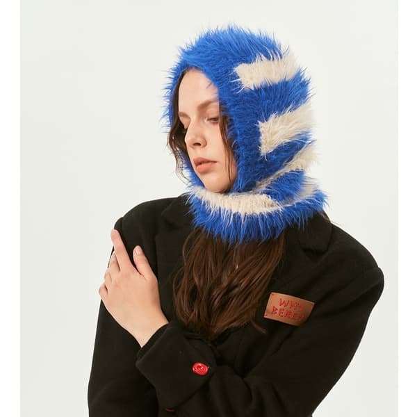 Neulottu hattu Balaclava Hat SININEN Blue