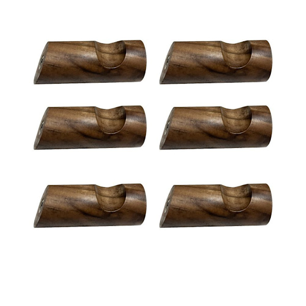 6st Valnötsträ Väggkrokar Hanger Peg Set Klädkrok