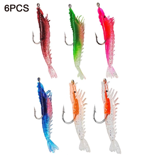 6 kpl katkaravun viehe Katkarapu Fake Bait Hook Worm Silicone