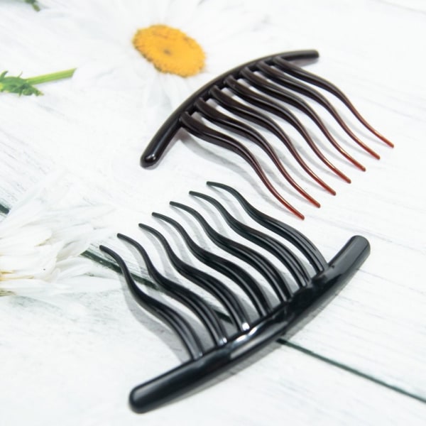 4 kpl Insert Hairpin Comb Ponytail Hair Hair Haarukka MUSTA Black