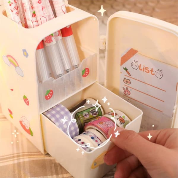Multifunktions skrivebordsorganisator Tissue box Cover sød penneholder