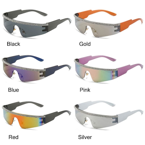 Y2K aurinkolasit Wrap Auringon lasit SILVER Silver