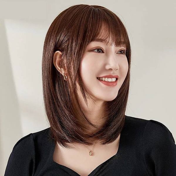 Liuhai Hair Patch Reissue Block Tummanruskea 35cm 35cm dark brown 35CM-35CM