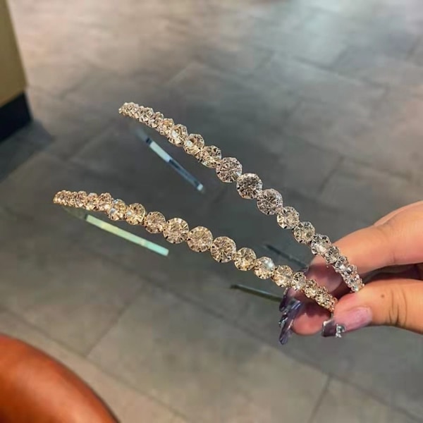Rhinestones Pannband Kristaller Krona SILVER silver