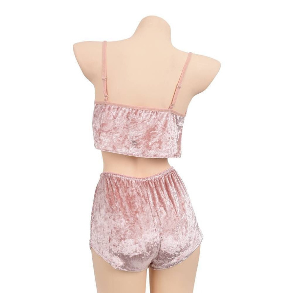 Sexy Bodysuit Velvet Bran PINK L pink L