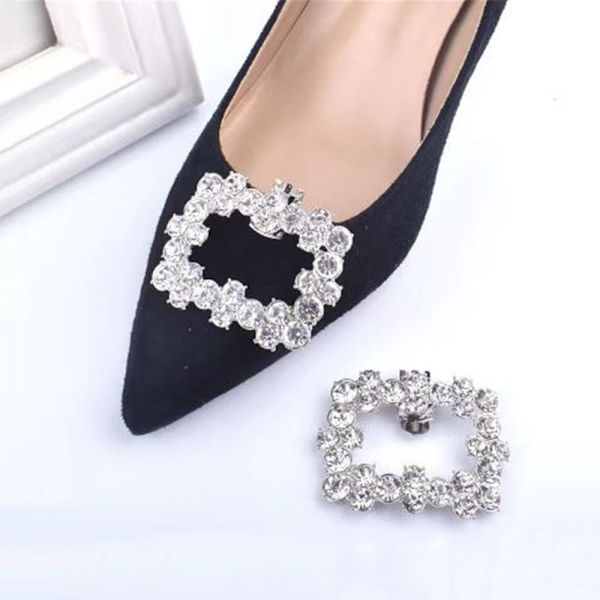 2 st Skoklipp Charm Spänne SILVER A A silver A-A