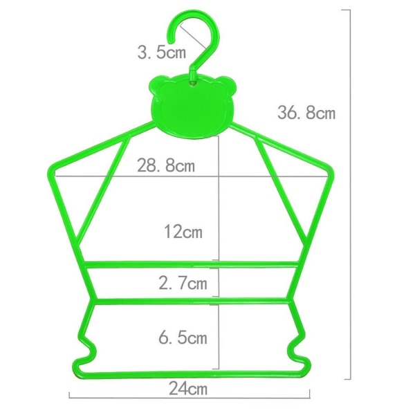 5 STK Babytøjsbøjle i ét stykke tøjstativ GRØN 5 STK 5 STK Green 5pcs-5pcs