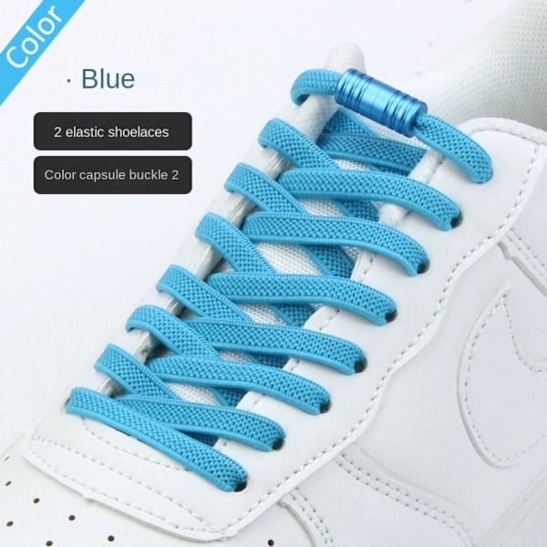 No Tie Snørebånd Metal Lock Snørebånd LYSEBLÅ light blue