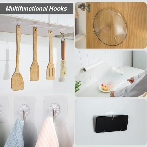 24 kpl Seinäkoukut Seinäripustimet Kylpyhuonekoukut Clear 24Pcs-24Pcs