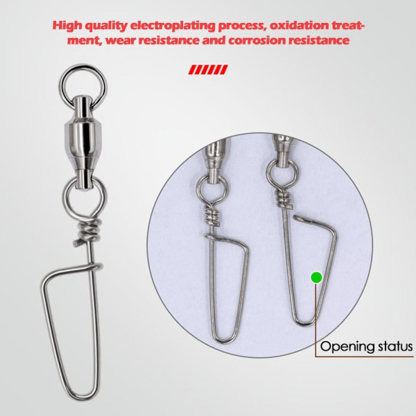 10 st Fishing Snap Connector med Pin Rolling Swivel 5 5 5