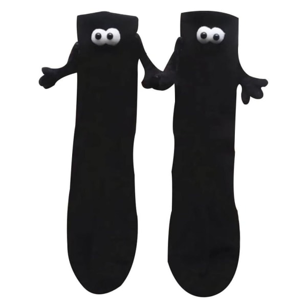 Magnetiske håndholdte sokker Par holder hænder Sok SORT Black with Magnetic-with Magnetic