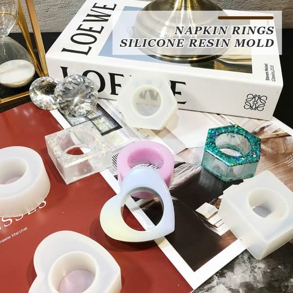 4 STK Servietringe Resin Form Epoxy Resin