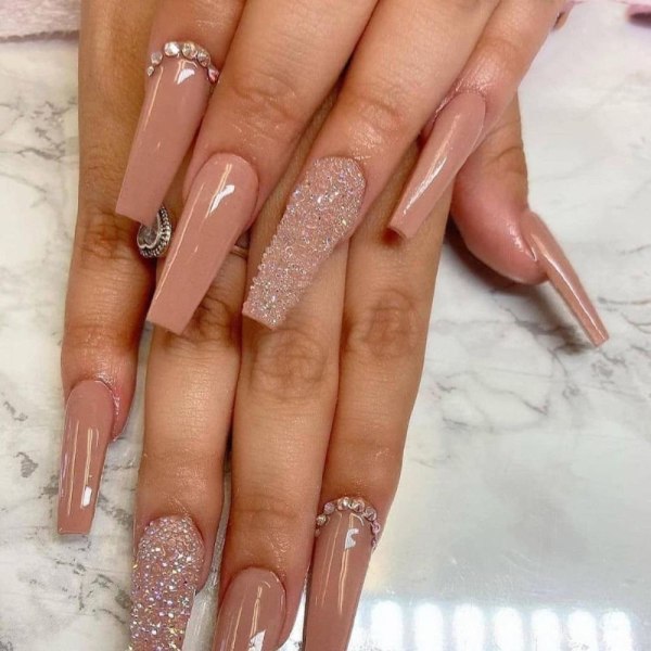 24stk Fake Nails Long French Ballerina M065