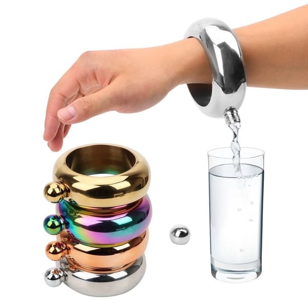 3,5 oz Rannekoru Viinipullo Bangle Hip Flask SILVER silver